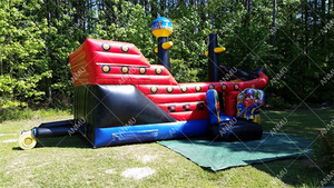 Glissières gonflables de bateau de pirate gonflable de maison de videur de saut de jeu gonflable commercial pour le <span class=keywords><strong>parc</strong></span> d'attractions d'enfants - Product Image 4