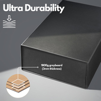 Boîte en carton pliable de luxe avec logo personnalisé recyclable, boîte en papier rigide noir de luxe avec fermeture magnétique, emballages de boîtes cadeaux en papier