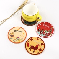 En gros Haute Qualité 3D Personnalisé Rond Coloré EN PVC Souple En Caoutchouc Silicone Sous-verres