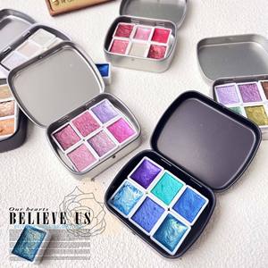 Poudre à ongles <span class=keywords><strong>holographique</strong></span> scintillante 6 couleurs 12ml, peinture <span class=keywords><strong>aquarelle</strong></span> solide avec finition métallique colorée, cadeaux pour femmes, peinture - Product Image 4