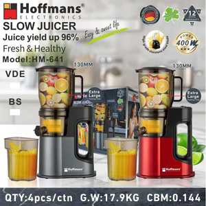 Extractor de Jugos Hoffmans HM-641 de 400W con Motor DC 2 en 1 para Hogar y Negocio, Prensado en Frío con Tolva Grande de 130mm - Product Image 5