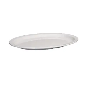 Wholesale white buffet serving dish plastic dinner melamine restaurant oval plate