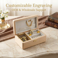 Boîte à musique en bois personnalisée, organisateur de bijoux, manivelle manuelle, You Are My Sunshine, 18 secondes de son, pour cadeau d'anniversaire ou de mariage