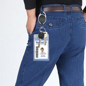 Portabadge Retrattile Resistente con Moschettone e Anello Portachiavi per Badge Identificativo, Ideale per Ufficio, Infermieri, Regalo, Spedizione Rapida - Product Image 5