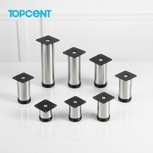 TOPCENT Paslanmaz Çelik Siyah Yüksekliği Ayarlanabilir Kanepe Sehpası Ayakları Yuvarlak Uzun Sehpa Dolap Ayakları Kanepe Desteği - Product Image 2