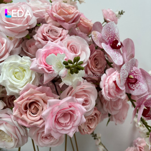 LEDA Valentine's Day Handmade Soft 60cm Pink <b>Artificial</b> <b>Flower</b> Ball Rose Wedding Centerpiece for Events Decor - Product Image 5