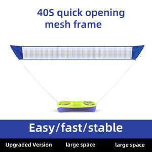 Ensemble <span class=keywords><strong>de</strong></span> filet <span class=keywords><strong>de</strong></span> <span class=keywords><strong>badminton</strong></span> pliable, léger et portable, facile à installer, poteaux <span class=keywords><strong>de</strong></span> support JUNYE BSJY001, matériau durable PP+PS, 3m - Product Image 2
