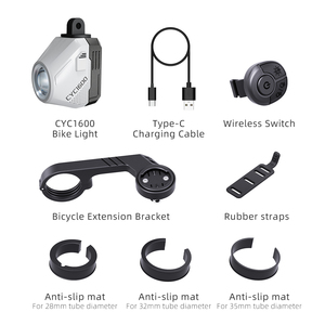 Phare de vélo CYCLAMI CYC1600 - <span class=keywords><strong>LED</strong></span> <span class=keywords><strong>rechargeable</strong></span>, batterie étanche, super lumineux, portable, lumière de nuit pour la conduite - Product Image 6