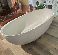 Harga pabrik grosir warna/Ukuran/bentuk disesuaikan satu/dua orang batu buatan bak mandi Travertine