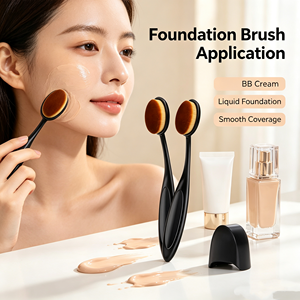 Meilleur prix Pinceau de maquillage ovale de style japonais pour le <span class=keywords><strong>visage</strong></span> Pinceau de fond de teint liquide multifonctionnel Kabuki Beauty - Product Image 1