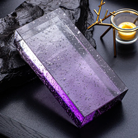 Blocs de briques en verre transparent solide à haute transmission lumineuse, décorations de cloisons teintées pour cuisine, salon, chambre, salle de bain