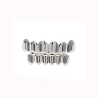 Ensemble de grillz dentaires Hip Hop en laiton plaqué or, style Blues, avec dessus ajouré et dessous ajouré en forme de croc, cadeau pour fête de fiançailles, vente en gros