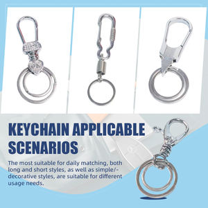 Accesorios al por mayor Mini corazón giratorio monedero gancho a presión hebilla cierre para bolsos coche llavero accesorios Aleación de Zinc llavero - Product Image 4