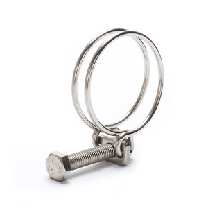 Stainless Steel Wire <b>Hose</b> Clamp Double Wire Heavy Duty Pipe Clamp For Oil Water <b>Rubber</b> Pipe - Product Image 1