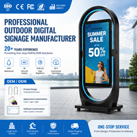 Pantalla Digital Exterior Tipo Tótem de 55 Pulgadas Full HD, Resistente al Agua, Portátil, con Sistema de Gestión Remota para Publicidad