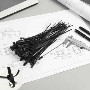 Fascette stringicavo con foro per montaggio - Confezione da 100 - 30 cm (11,8 pollici) 50 libbre - Fascette stringicavo con foro per chiodo/vite - Product Image 2