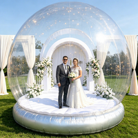 Boule de neige gonflable LED personnalisée pour extérieur, décorations de Noël avec insert photo, pour fêtes et événements