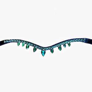 Correa de cuero para frente de caballo con piedras de lujo OEM y botones de cristal para uso ecuestre - Product Image 3