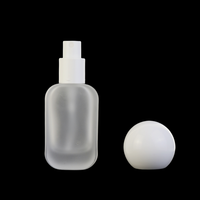 30ml 50ml 120ml Bouteilles de pulvérisation en verre vides portables givrées carrées transparentes avec couvercle rond Pompe pour diffuseur de parfum crème