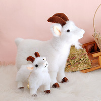 Peluche Chèvre Réaliste de Haute Qualité, Rembourrée en Coton PP, Douce, Anti-Stress, Cadeau d'Anniversaire pour Décoration de Chambre d'Enfant