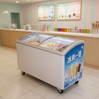 Congelador de Helados con Tapa de Vidrio Comercial Xiangming, Refrigeración de Bajo Consumo para Cadenas de Supermercados