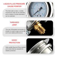 Stainless Steel Back Connection Manometer Oil Filled High Accuracy 1.6% Air Gas Pressure Gauge 0~60kPa Multi-Unit (psi Bar)