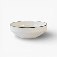 Nouvelle vaisselle en porcelaine de style nordique en céramique blanche avec bordure noire classique, service de table pour hôtel, pour un usage quotidien