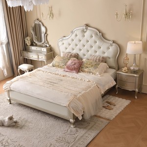 Lit de Luxe Léger Français <span class=keywords><strong>King</strong></span>/Queen avec Rangement, Cadre Confortable en Cuir Rembourré et Gain de Place pour Chambre Parentale - Product Image 6