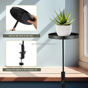 Étagère de fenêtre pour <span class=keywords><strong>plantes</strong></span>, plateaux à pince, décoration, étagère de fenêtre réglable, pince pour fenêtre, plateau à pince pour <span class=keywords><strong>plantes</strong></span> d'intérieur, plateau d'extension en métal - Product Image 6
