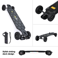 Skateboard Électrique H2X Longboard Tout-Terrain Type Off-Road avec Plateau Drop Down Idéal pour Débutant