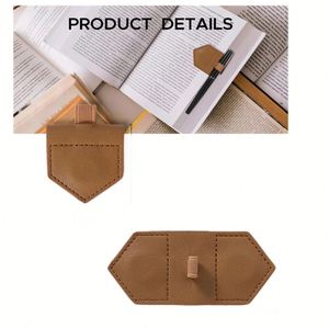 Magnetic With Pen Holder Vegan Pu Leather <b>Bookmarks</b> Gifts for Book Lovers - Product Image 5