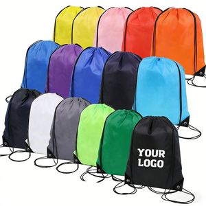 Sac à dos de sport à cordon de serrage en polyester 210D imperméable pour ballon de football et de basketball - Promotion - Product Image 1