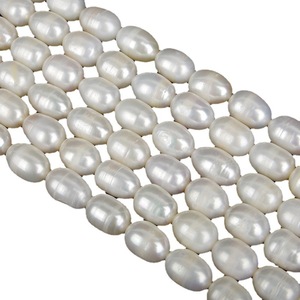 Colliers de perles de riz d'eau douce blanches faites à la main, forte luminosité, dispersion, fabrication artisanale, vente en gros, couleur naturelle - Product Image 5