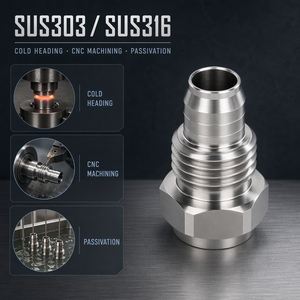 Stainless Steel 303/316 Hex Cold Heading Male Thread <strong>Hose</strong> <strong>Barb</strong> <strong>Fitting</strong> Passivation M8 Mounting Hole For Oil/Water/Gas Liquid - Product Image 2