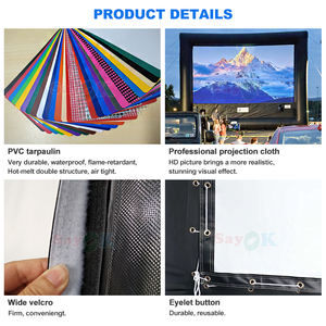 Sayok, pantallas de proyector inflables personalizadas de 16 pies, pantalla de TV inflable para exteriores, pantalla de aire inflable, cine de proyección - Product Image 6