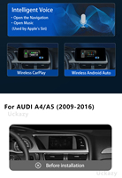 Snapdragon 665 CarPlay inalámbrico Android 14 Audi A4/A5 2009-2017 navegación GPS HD Pantalla de 10,25 pulgadas con RGB y amplificador