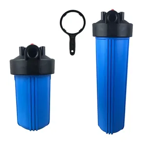 Purificador de agua para el hogar de grado alimenticio de 10 pulgadas y 20 pulgadas para toda la casa, carcasa de prefiltro, carcasa de filtro de agua transparente de plástico azul grande