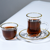 Ensemble de mini-tasses à thé en verre transparent personnalisées, style vintage, pour restaurant, salle à manger, mariage, ou usage professionnel, inspiré du design marocain