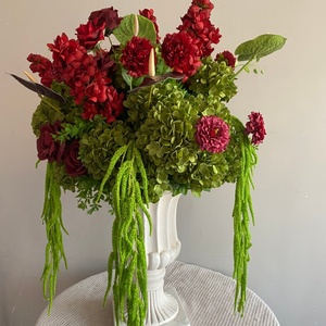 Ortensie Verdi e Rosse, Fiori per Centrotavola, Runner Floreale per Corridoio, Amaranto - Product Image 6