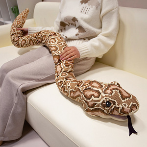 Super doux Python poupée Simulation serpent en peluche drôle horrible effrayant tissu oreiller coussin PP coton lavé couette - Product Image 3