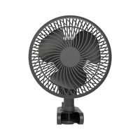 Garden Smart Ventilateur auto-oscillant à vitesse réglable Ventilateur à clip noir pour kit de culture Ventilateur en ligne Moteur EC