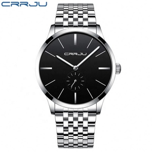 Montres CRRJU OEM ODM, design de créateur, montre analogique tendance, montre sport décontractée, bracelet en acier inoxydable, étanche, lumineuse, pour homme - Product Image 6