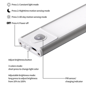 Luz <span class=keywords><strong>Led</strong></span> para armario con Sensor de movimiento de 40cm, luz <span class=keywords><strong>Led</strong></span> para armario, cocina, dormitorio, Sensor de movimiento, iluminación para debajo del armario - Product Image 3