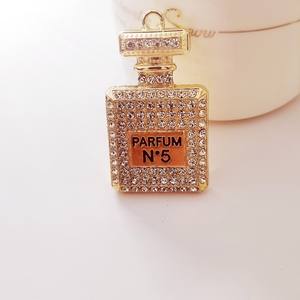 قلادة على شكل زجاجة وردية بالجملة، إكسسوارات كريستال فاخرة للتصميم، سلسلة زينة للسترات، سوار للارتداء اليومي - Product Image 4