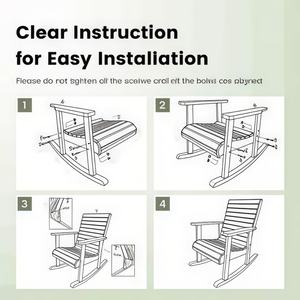 Fauteuil à bascule moderne en <span class=keywords><strong>bois</strong></span> massif imperméable, dossier haut, avec <span class=keywords><strong>bois</strong></span> de sapin naturel pour jardin et terrasse - Product Image 4