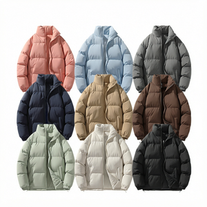 Blouson matelassé à col montant pour homme, grande taille, épais, d'hiver, avec fermeture éclair, alternative au duvet, vêtement d'extérieur, logo personnalisé OEM - Product Image 1