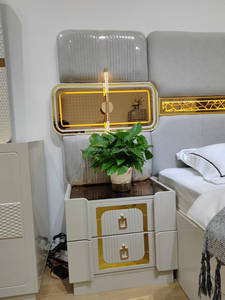 2026 ensemble de meubles de <span class=keywords><strong>chambre</strong></span> à coucher en laque <span class=keywords><strong>blanche</strong></span> moderne très brillant pour adultes ensemble de <span class=keywords><strong>chambre</strong></span> à coucher tête de lit miroir king Size de luxe - Product Image 3