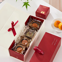 Emballage de boîte à tiroir coulissant rigide avec logo personnalisé pour boîte cadeau à dessert avec ruban