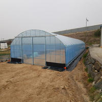 Grande serre agricole monopente avec tunnel haut pour culture de légumes, abri agricole en acier galvanisé à chaud