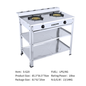 Fornello a <span class=keywords><strong>Gas</strong></span> Commerciale a 2 Fuochi con Portaspezie, Cucina a <span class=keywords><strong>Gas</strong></span> in Acciaio Inossidabile - Product Image 5